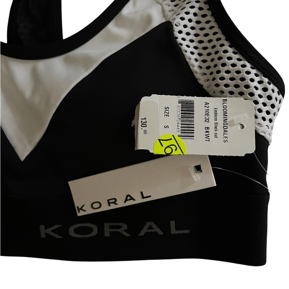 Koral Black and White Mesh Sports Bra - Picture 3 of 6